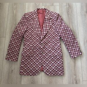 Vintage CESAR ROMERO Men's Red Plaid Blazer 🧑‍💼❤️